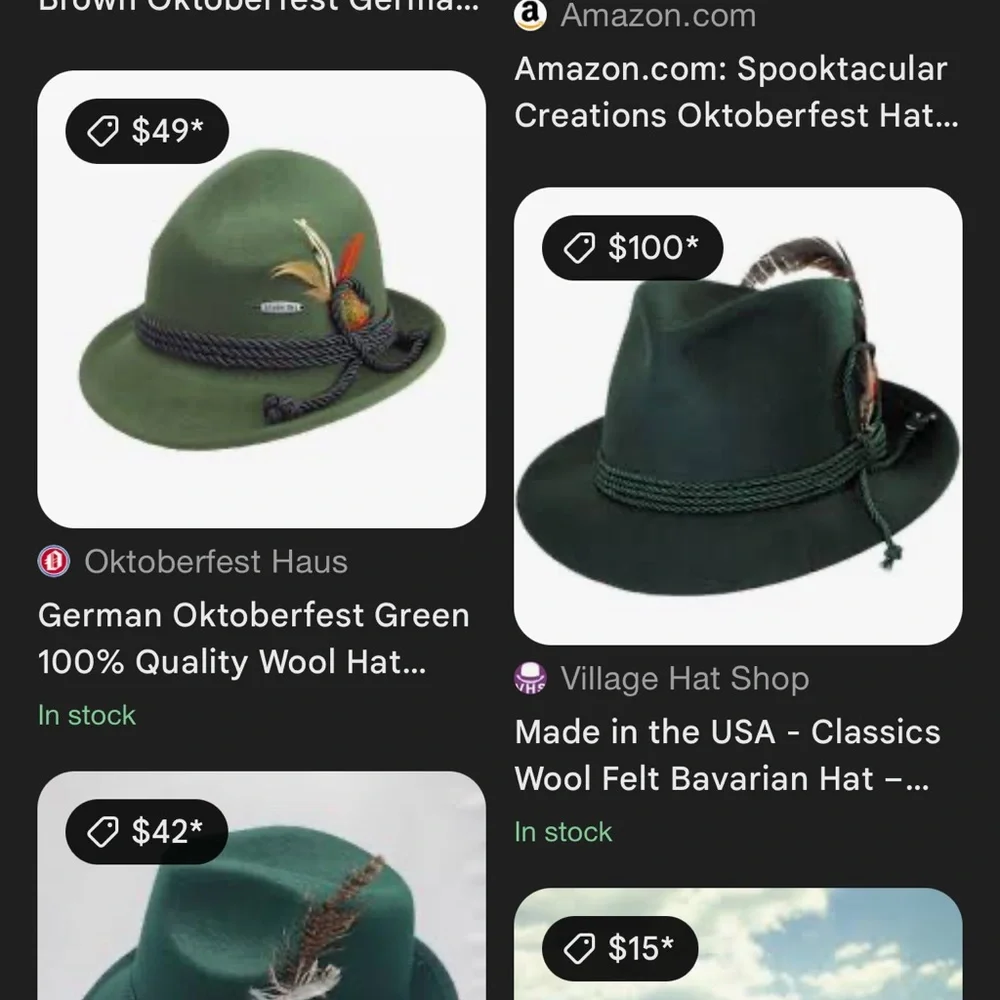 Bavarian Alpen‎ Mens Fedora Hat With Feather Green Wool